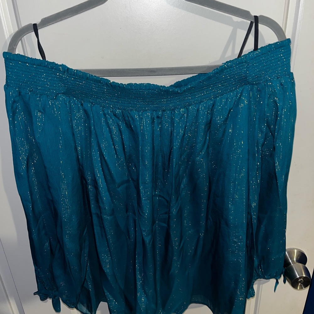 Lilly Pulitzer Teal Shimmer Blouse - Picture 3 of 4